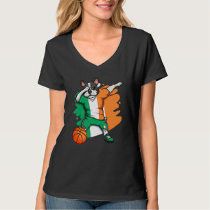 Dabbing French Bulldog Ireland Basketball Fan Jers T-Shirt