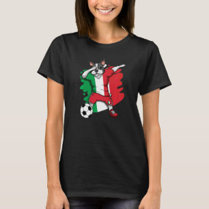 Dabbing French Bulldog Italy Soccer Fans Jersey Fo T-Shirt
