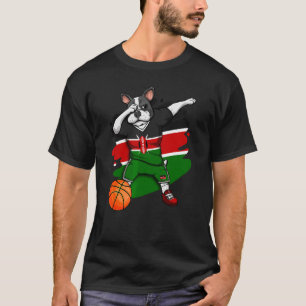 Dabbing French Bulldog Kenya Basketball Fan Jersey T-Shirt