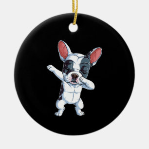 Dabbing French Bulldog Kids Boys Dog Lover Ceramic Tree Decoration