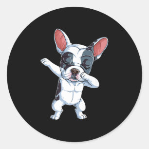 Dabbing French Bulldog Kids Boys Dog Lover Classic Round Sticker
