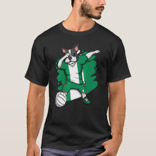 Dabbing French Bulldog Nigeria Volleyball Fan Jers T-Shirt