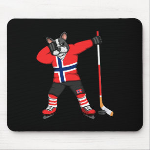 Dabbing French Bulldog Norway Ice Hockey Fans Jers Mouse Pad