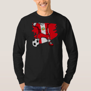 Dabbing French Bulldog Peru Soccer Fans Jersey Foo T-Shirt