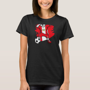 Dabbing French Bulldog Peru Soccer Fans Jersey Foo T-Shirt