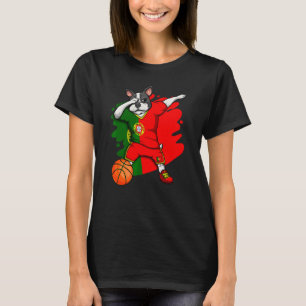 Dabbing French Bulldog Portugal Basketball Fan Jer T-Shirt