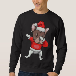 Dabbing French Bulldog Santa Christmas Sweatshirt
