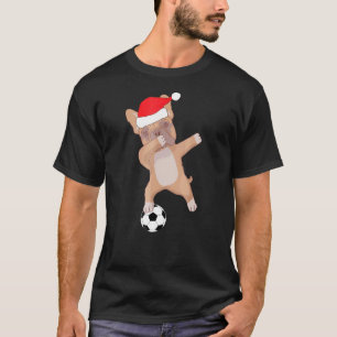 Dabbing French Bulldog Soccer Christmas T-Shirt