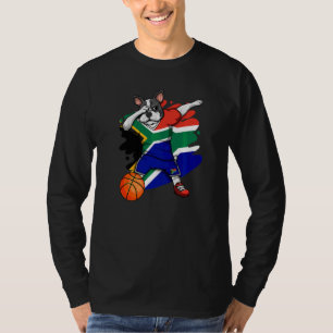 Dabbing French Bulldog South Africa Basketball Fan T-Shirt