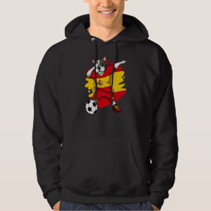 Dabbing French Bulldog Spain Soccer Fans Jersey Fo Hoodie