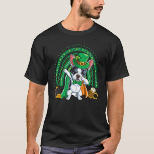 Dabbing French Bulldog St Patrick's Day Rainbow Le T-Shirt