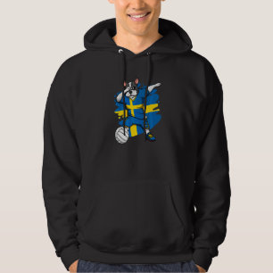 Dabbing French Bulldog Sweden Volleyball Fan Jerse Hoodie