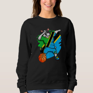 Dabbing French Bulldog Tanzania Basketball Fan Jer Sweatshirt