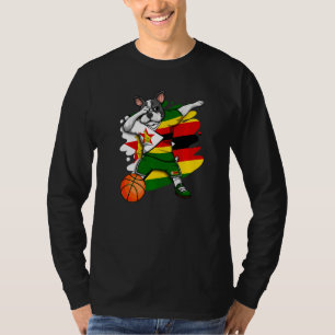 Dabbing French Bulldog Zimbabwe Basketball Fan Jer T-Shirt