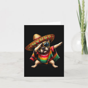 Dabbing Frenchie Dog Sombrero Mexican Poncho Cinco Card