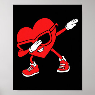 Dabbing Funny Heart Mens Kids Boys Is My Valentine Poster