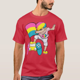 Dabbing Gamer LGBT-Q Video-game Controller Pansexu T-Shirt