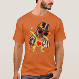 Dabbing German Dog Thanksgiving Day Dog Pilgrim Bo T-Shirt