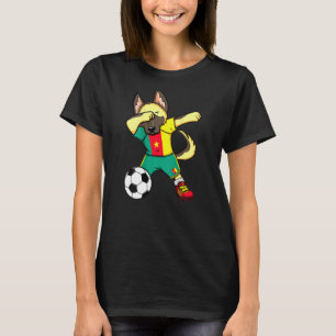 Dabbing German Shepherd Cameroon Soccer Fans Jerse T-Shirt