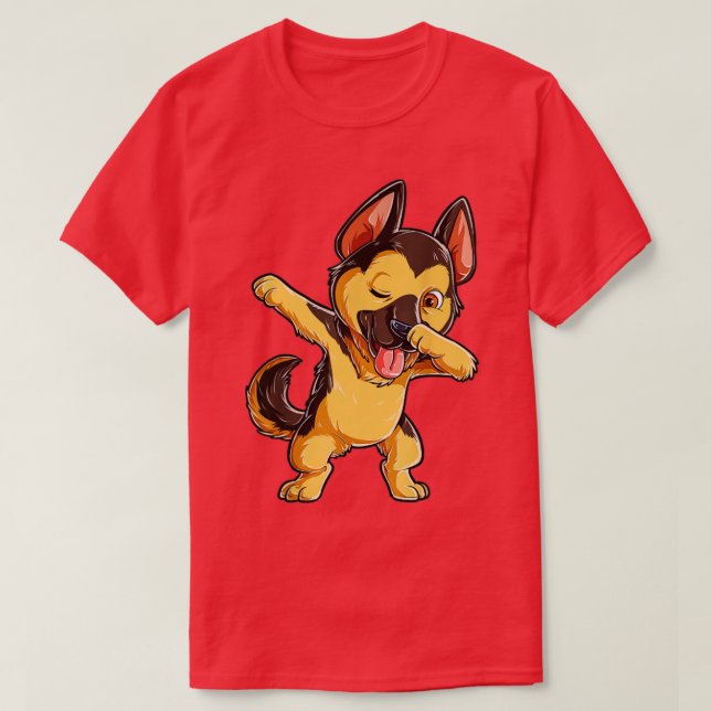 Dabbing German Shepherd Dog Dab T-Shirt (Design Front)