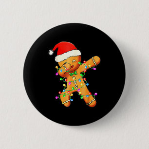 Dabbing Gingerbread Christmas 6 Cm Round Badge