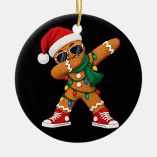 Dabbing Gingerbread Christmas Funny Xmas Dab Boys  Ceramic Tree Decoration