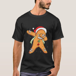 Dabbing Gingerbread Kids Boys Xmas Cookie Santa Ch T-Shirt