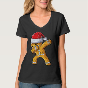 Dabbing Gingerbread Santa Christmas Kids Boys Xmas T-Shirt