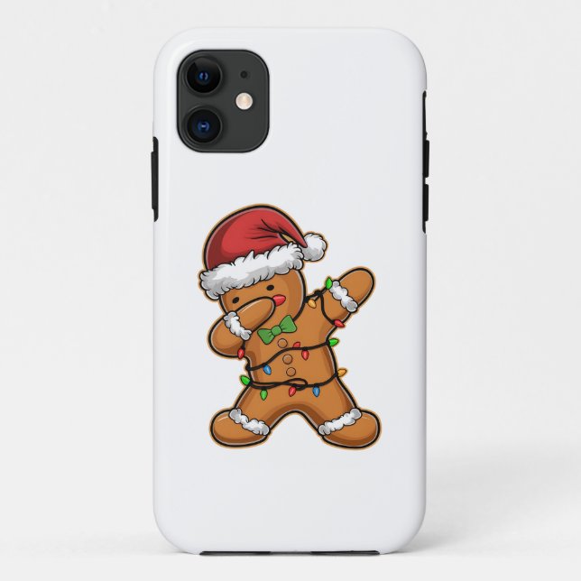 Dabbing Gingerbread Tree Light Christmas Case-Mate iPhone Case (Back)