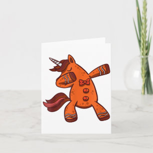 Dabbing Gingerbread Unicorn Cookie Christmas Card