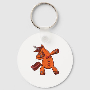 Dabbing Gingerbread Unicorn Cookie Christmas  Key Ring