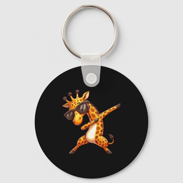 Dabbing Giraffe  Key Ring (Front)