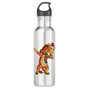 Dabbing Giraffe Santa T Shirt Christmas Kids Boys  710 Ml Water Bottle