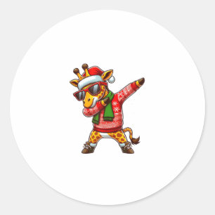 Dabbing Giraffe Sunglasses Giraffe Animal Dance Ch Classic Round Sticker