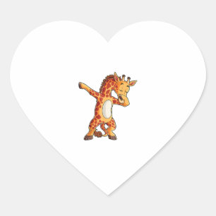 Dabbing Giraffe T shirt Giraffes Funny Dab Dance T Heart Sticker