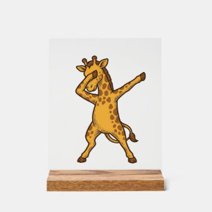 Dabbing Giraffe Vintage Engraving T-Shirt Design_1 Acrylic Sign