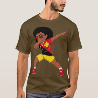 Dabbing Girl Papua New Guinea Flag Kids Dab Dance  T-Shirt
