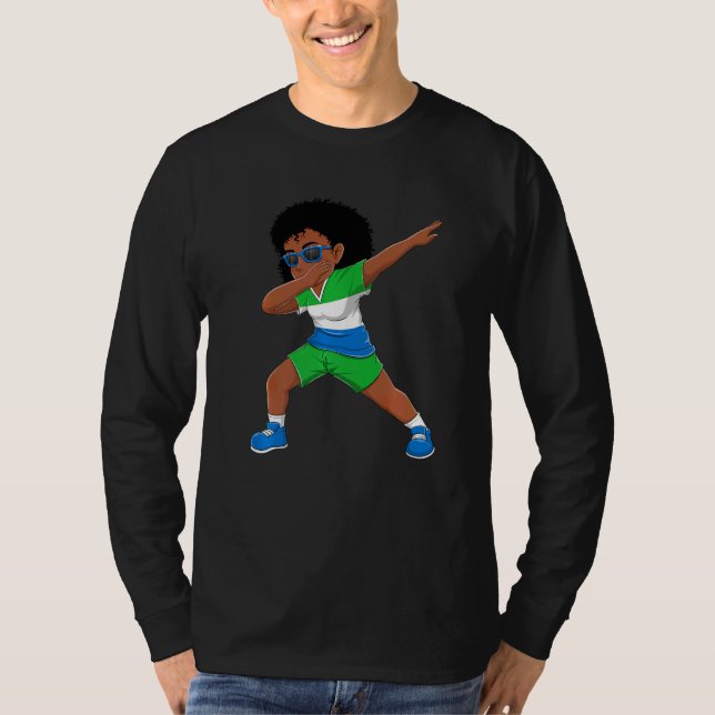 Dabbing Girl Sierra LeoneanSierra Leone Flag Kids  T-Shirt (Front)
