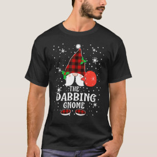 Dabbing Gnome Buffalo Plaid Matching Family Christ T-Shirt