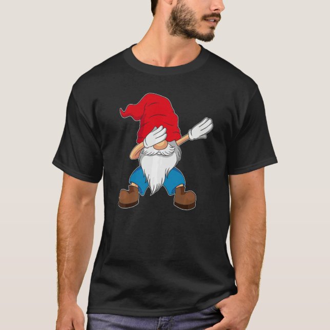 Dabbing Gnome Christmas Family Matching T-Shirt (Front)