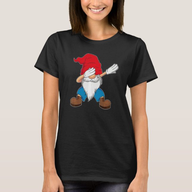 Dabbing Gnome Christmas Family Matching T-Shirt (Front)