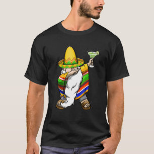 Dabbing Gnome Cinco De Mayo Poncho Sombrero Margar T-Shirt