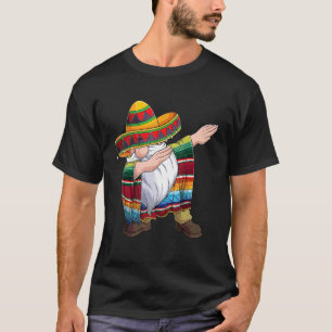 Dabbing Gnome Cinco De Mayo Sombrero Poncho Serape T-Shirt
