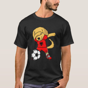Dabbing Golden Retriever Albania Soccer Fans Jerse T-Shirt