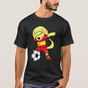 Dabbing Golden Retriever Spain Soccer Fans Jersey T-Shirt
