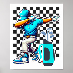 Dabbing Golf Player Golfer Golfing Funny Boys Men Poster