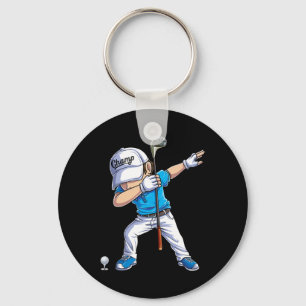 Dabbing Golf Player Golfer Golfing Funny Kids Boys Key Ring