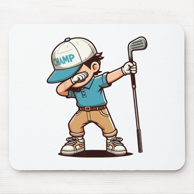 Dabbing Golf Player  Mouse Pad (Front)