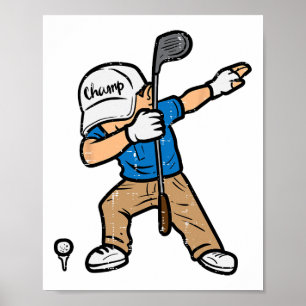Dabbing Golfer Funny Golfing Golfer Dad Men Boys K Poster