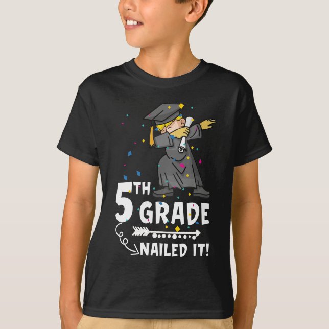 Dabbing Graduation Boy 5th Grade Class Of 2022 T-Shirt (Front)